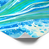 Poster Eau Bleue Océan Vagues de mer (Coin)