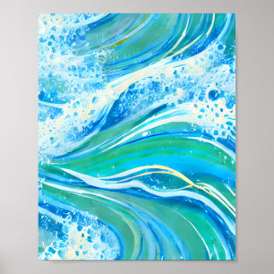 Poster Eau Bleue Océan Vagues de mer