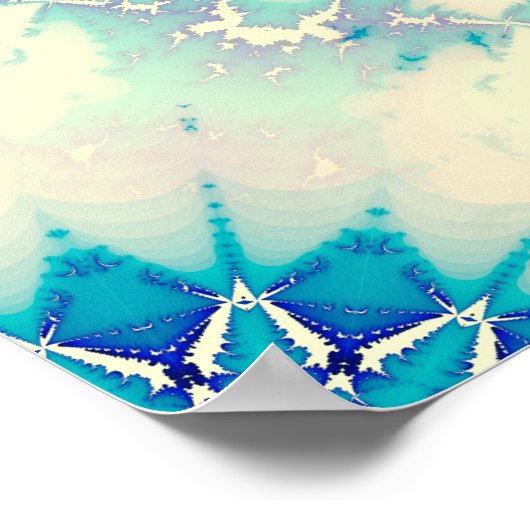 Poster Eau congelée Flocon d'hiver bleu gelé (Coin)