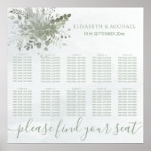 Poster Eau couleur bleu chic Dusty vert eucalyptus (Devant)