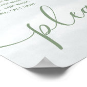 Poster Eau couleur bleu chic Dusty vert eucalyptus (Coin)
