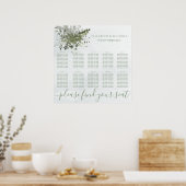 Poster Eau couleur bleu chic Dusty vert eucalyptus (Cuisine)