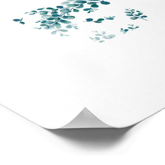 Poster Eau-couleur eucalyptus verdure (Coin)
