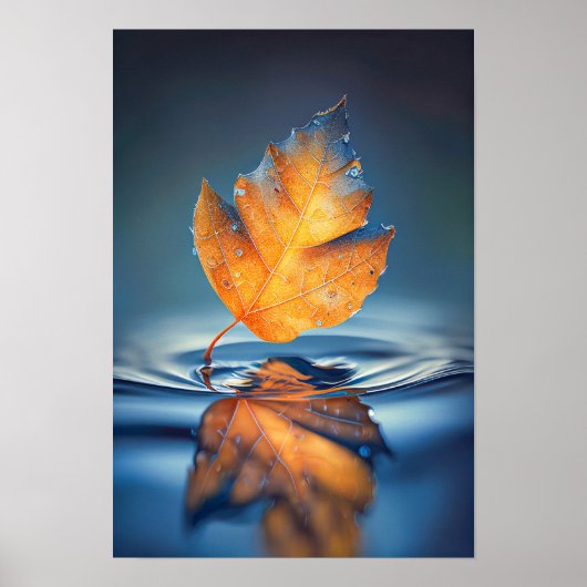 Poster Eau de feuilles Calme Nature Tranquille Saison pai (Devant)