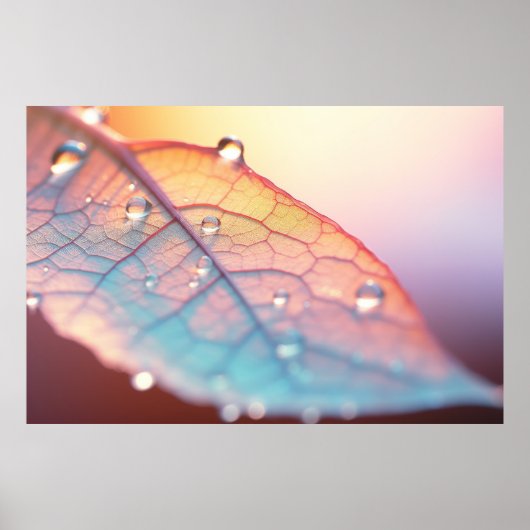 Poster Eau de feuilles Drop Nature Serene Tranquil (Devant)