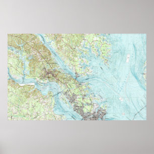 Poster Eau de marée la Virginie Map (1984)