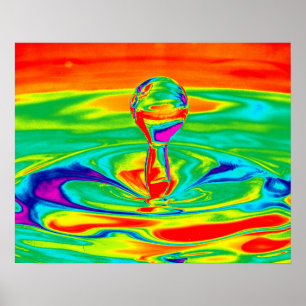 Poster Eau gouttelette en couleurs psychédéliques Poster/