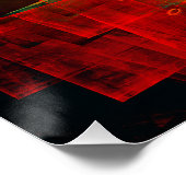 Poster Eau Orange Rouge Bleu moderne Art Abstrait Motif (Coin)