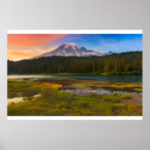 Poster Eau Parc national du Mont Rainier, Washington