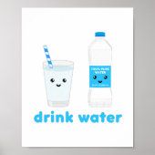 Poster Eau potable - conception Kawaii (Devant)