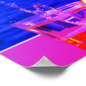 Poster Eau rose violet bleu des vagues océan (Coin)