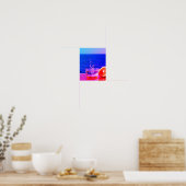Poster Eau rose violet bleu des vagues océan (Cuisine)