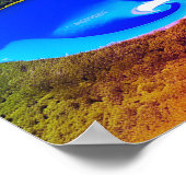 Poster Eau rose violet bleu des vagues océan (Coin)