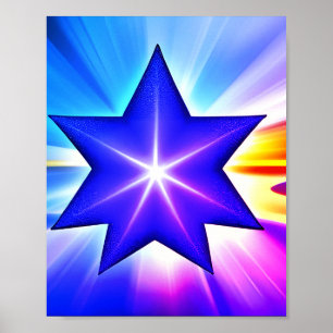 Poster Eau rose violet bleu des vagues océan