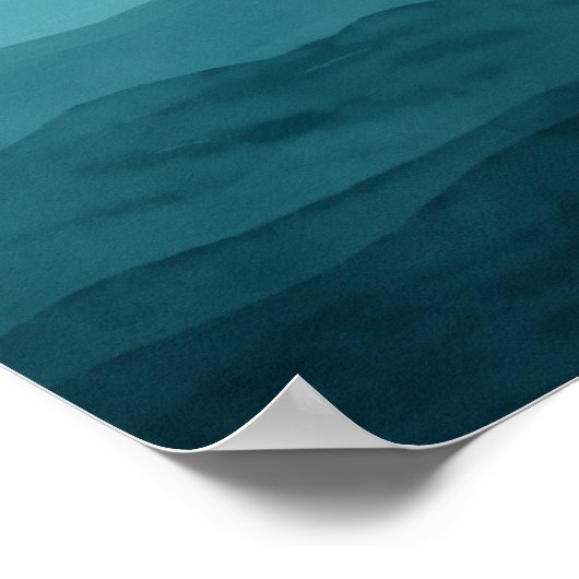 Poster Eau simple océan bleu art abstrait (Coin)