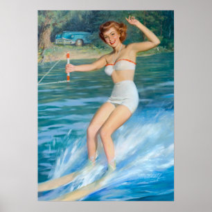 Poster Eau Ski Pin Up