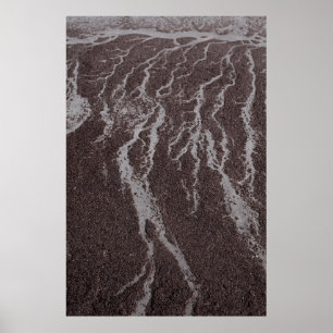 Poster Eau sur le sable sur le rivage