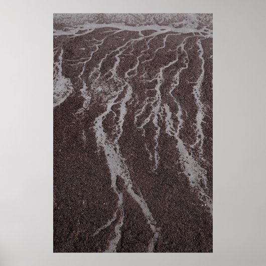 Poster Eau sur le sable sur le rivage (Devant)