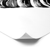 Poster Eau tropicale noire et blanche de la feuille de mo (Coin)