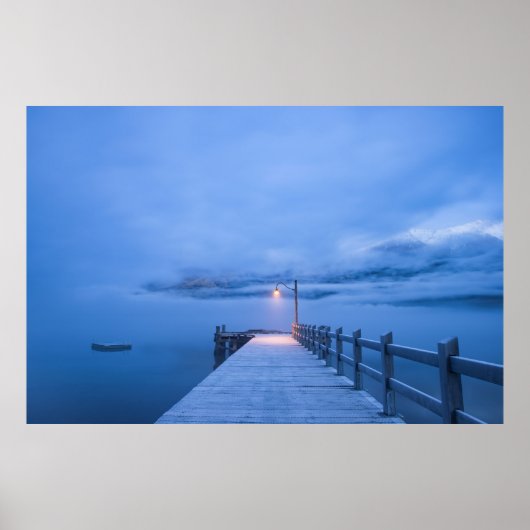 Poster Eaux bleues turbulentes (Devant)