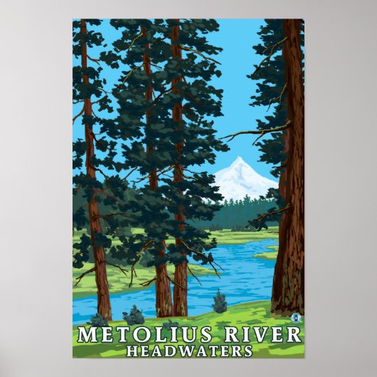 Poster Eaux centrales de la rivière Metolius, Oregon (Devant)