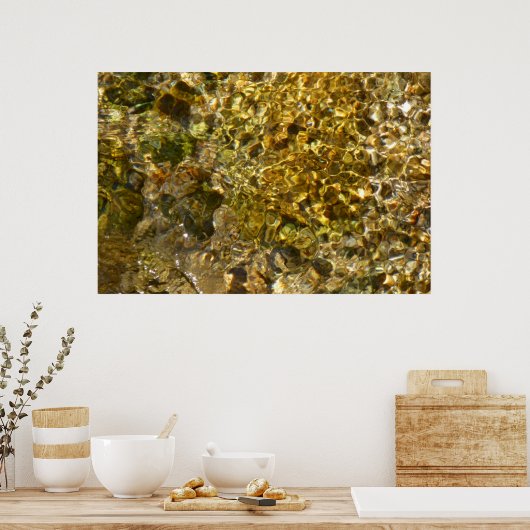 Poster Eaux de la rivière Kaweah Nature Abstraite (Cuisine)