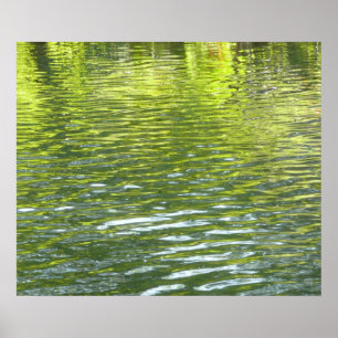 Poster Eaux de Oak Creek Jaune et Vert Photo de Nature