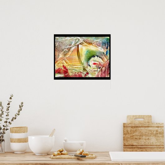 Poster Eaux requins cachées (Cuisine)