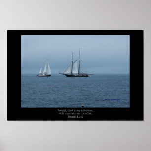 Poster Eaux tempétueuses, voici, Dieu est mon salut, Post