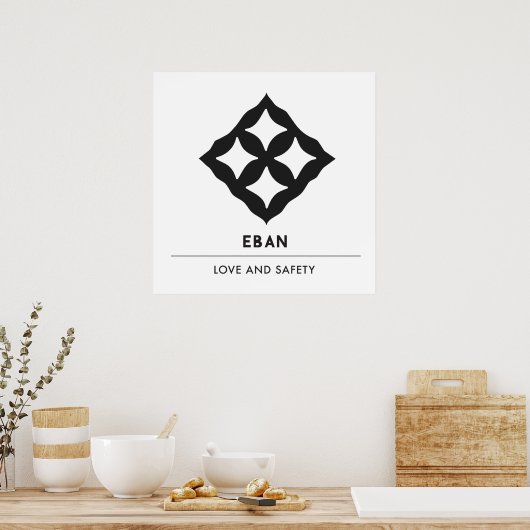 Poster Eban | Adinkra Symbole d'amour, de sécurité, de pr (Cuisine)