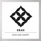 Poster Eban | Adinkra Symbole d'amour, de sécurité, de pr (Devant)
