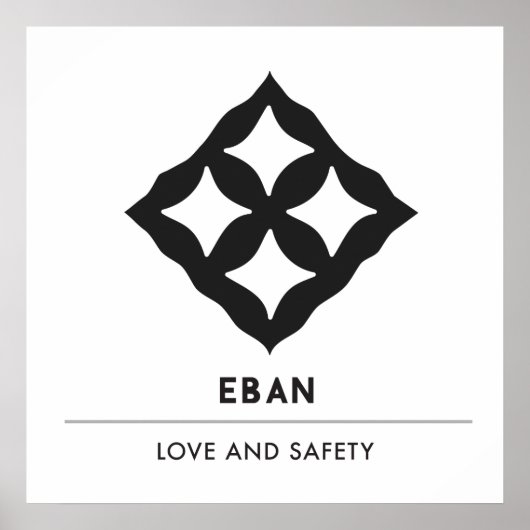 Poster Eban | Adinkra Symbole d'amour, de sécurité, de pr (Devant)