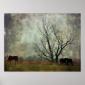 Poster Ébauche de chevaux en campagne (Devant)