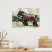 Poster Ébauche de l'équipe de cheval en harnais (Cuisine)