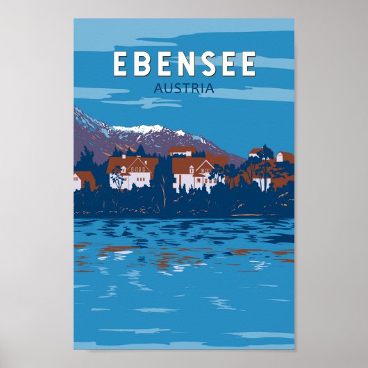 Poster Ebensee Autriche Travel Art Vintage (Devant)