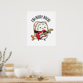 Poster Ebi-body Rock drôle Rocker Sushi Pun (Cuisine)