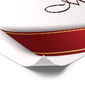 Poster Éblouissant Noël Rouge Golden & White Snowflakes (Coin)