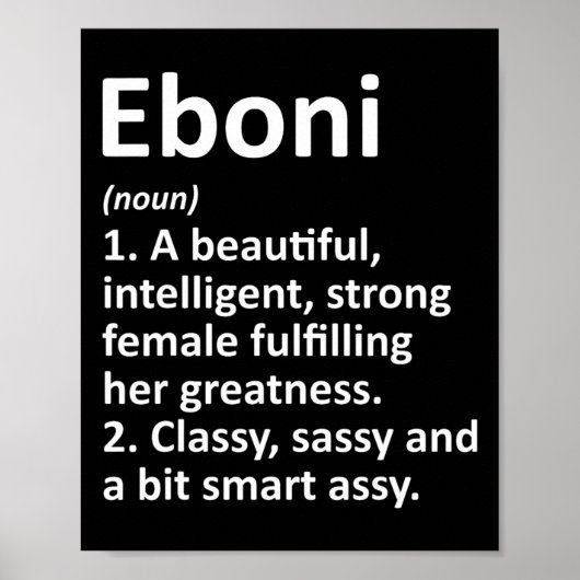 Poster Eboni Définition Nom personnalisé Drôle Noël (Devant)