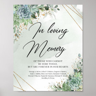 Poster Ecalyptus succulents verts En signe de mémoire d'a