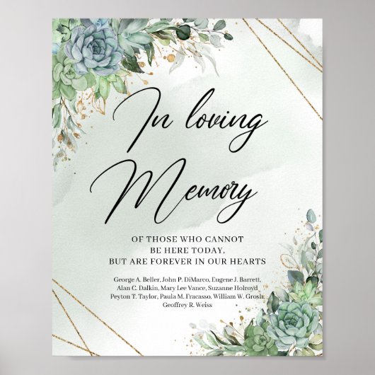 Poster Ecalyptus succulents verts En signe de mémoire d'a (Devant)