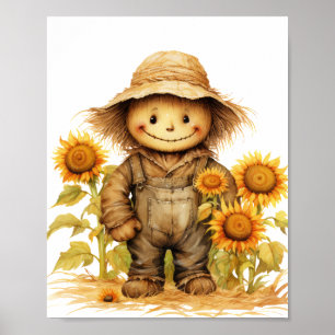 Poster Écart avec tournesol