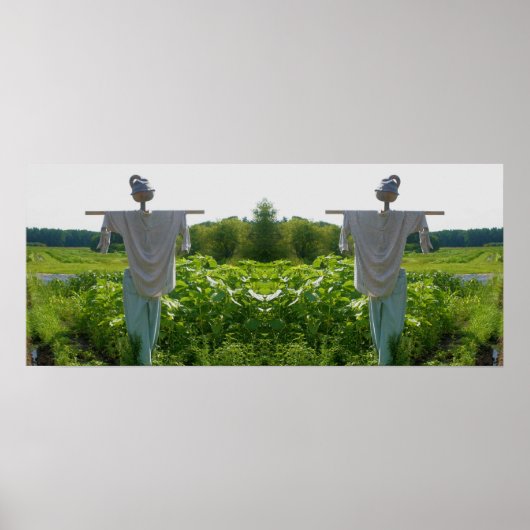 Poster Écart Dans Le Miroir Du Champ De Jardin Abstrait (Devant)