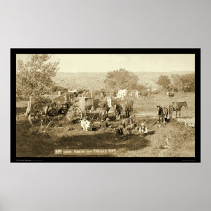 Poster Écart-type 1887 de Chuckwagon de cowboy