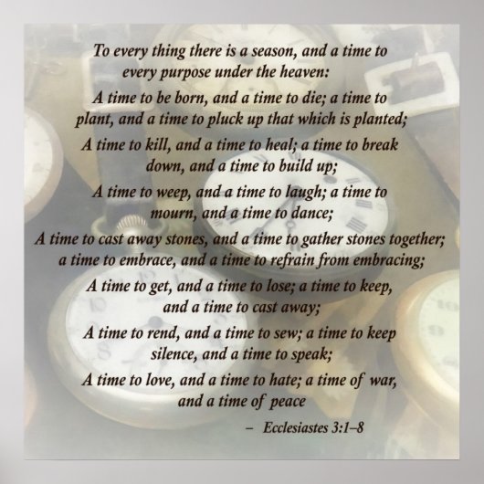 Poster Ecc 3 1-8 À chaque chose il ya une saison (Devant)