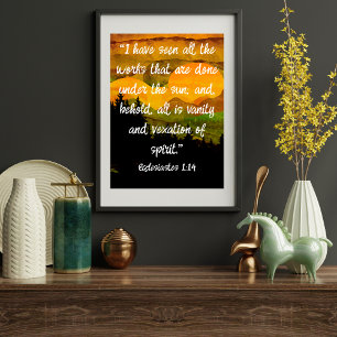 Poster Ecclésiaste 1:14 KJV Toute Vanité Montagne Coucher