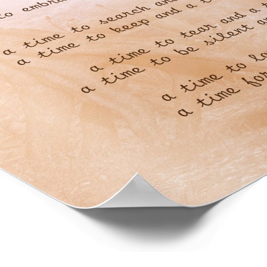 Poster Ecclésiaste 3 Verse de la Bible (Coin)