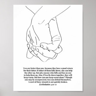 Poster Ecclésiaste 4:9-12 Un cordon de trois brins...