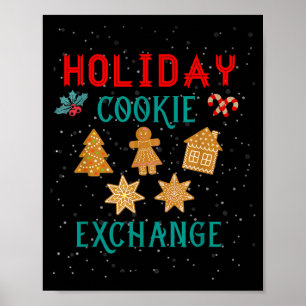 Poster Échange de biscuits de Noël avec le Père Noël Bisc