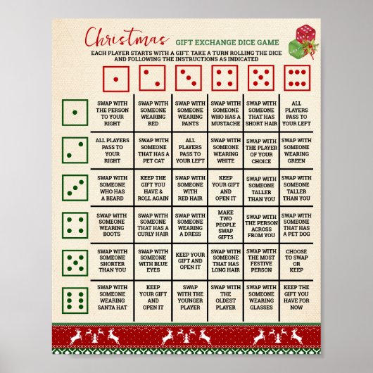 Poster Échange de cadeaux de Noël Lancer les dés Sweat-sh (Devant)
