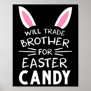 Poster Échangerai mon frère contre des bonbons de Pâques 